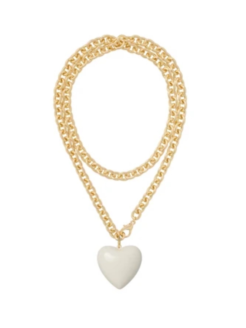 NWOT Roxanne The Big Puffy Heart Necklace Charm In Cream